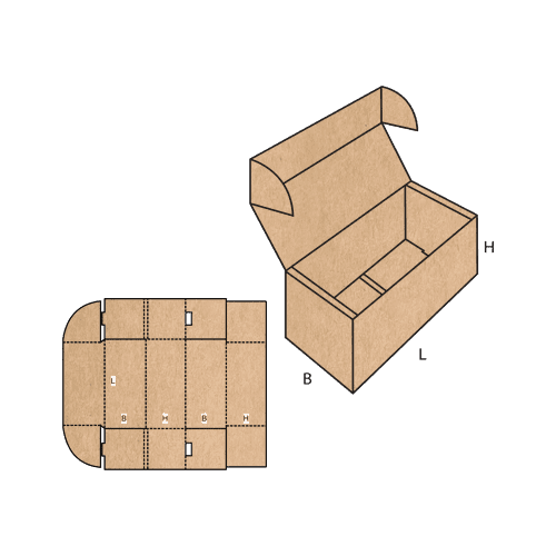 FEFCO-0471 Самосборная коробка с откидной крышкой и замками