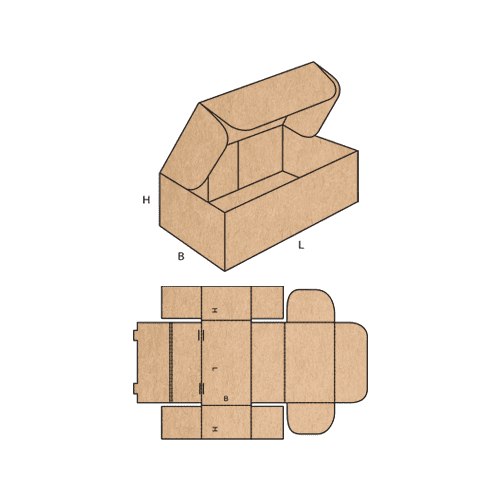 FEFCO-0426 Самосборная коробка с откидной крышкой и двойными стенками