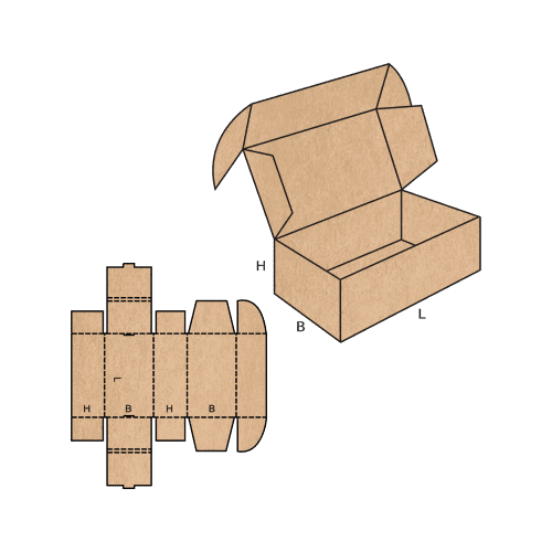 FEFCO-0427 Самосборная коробка с откидной крышкой, двойными стенками и замками