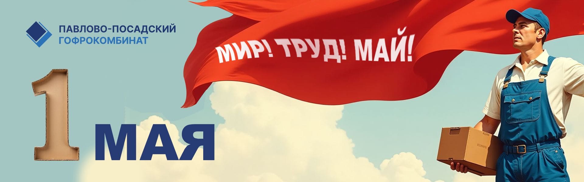 Баннер С 1 мая! Праздник Весны и Труда 2025