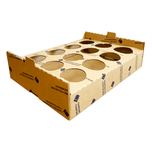 Гофролоток 430x325x110 с ложементом и бортами бурый