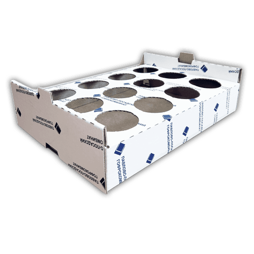 Гофролоток 430x325x110 с ложементом и бортами белый