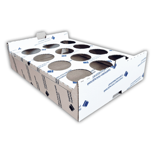 Гофролоток 430x325x110 с ложементом и бортами белый - фото