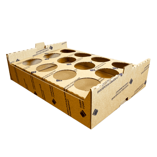 Гофролоток 430x325x110 с ложементом и бортами бурый - фото