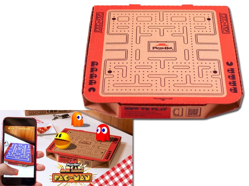 Пример коробки для пиццы с игрой